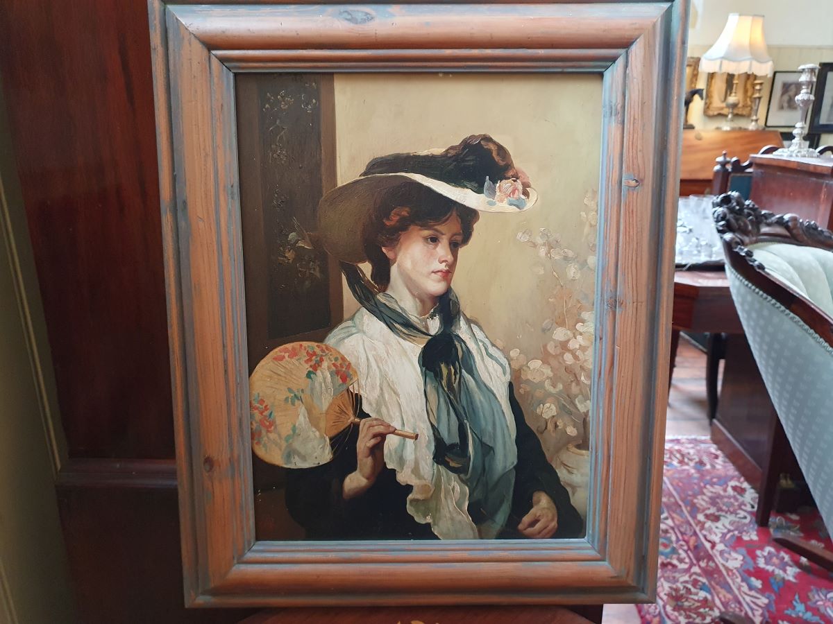 Walter Ernest Webster (1878-1959), Portrait Of A Lady Holding Fan.